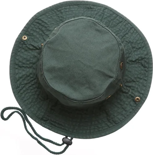 Vista 3 de Sombrero de cubeta para verano, para exteriores, para pescar, de safari, de caza, con correa ajustable
