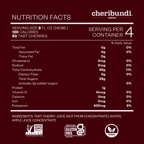 Vista 2 de Cheribundi Tart Cherry Juice Original Jugo de cereza agria endulzado con jugo de manzana Bebida de recuperación de atletas Promueve el sueño