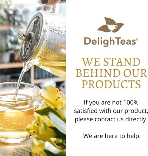 Vista 7 de DelighTeas® Tetera de vidrio Vidrio de borosilicato, infusor extraíble de acero inoxidable Diseñada con boquilla que no gotea