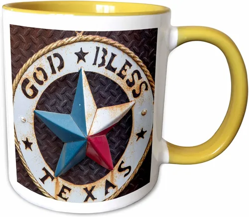 Vista 10 de 3dRose Lone star of Texas Emblem, Austin, Texas, Estados Unidos, taza negra de dos tonos de 11 oz Negro