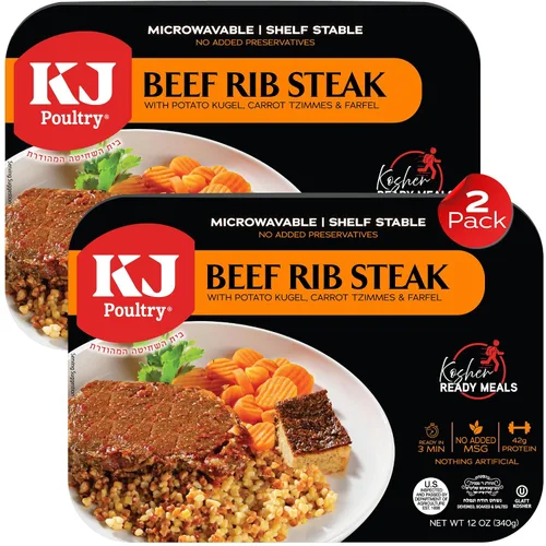 Vista 11 de KJ Poultry Comidas preparadas Kosher – Carne de carne y kugel de ternera, comidas de carne MRE listas para comer, comida de shabbos (paquete de 1)
