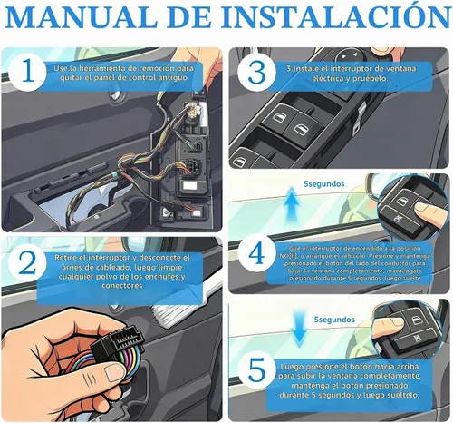 Vista 4 de Interruptor de control de ventana eléctrica Lado del conductor delantero 11 pines Compatible con Dodge Durango 2011-2013, Jeep Grand Cherokee