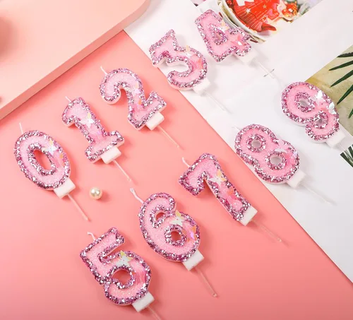 Vista 8 de Decoración de vela 3D con diseño de mariposa rosa número 10