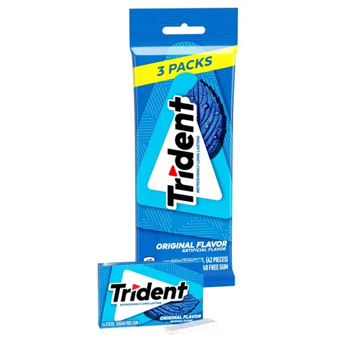 Vista 13 de Trident Goma de mascar de menta verde sin azúcar, 3 paquetes de 14 piezas (42 piezas en total)