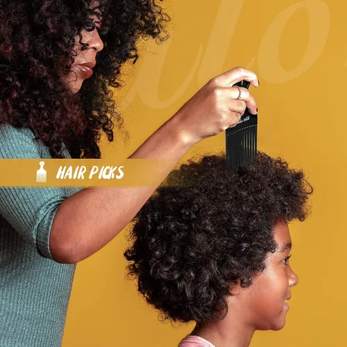 Vista 5 de Juego de peines profesionales SalonSilk para cabello natural rizado negro para damas