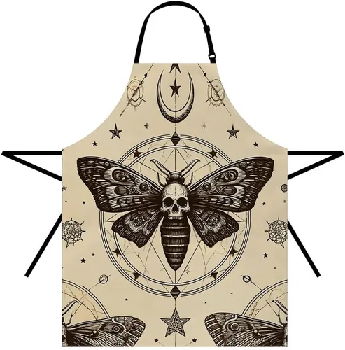 Vista 25 de Moslion Apron 31x27 Inch Kitchen Chef Waitress Cook Aprons Bib with Adjustable Neck for Women Men