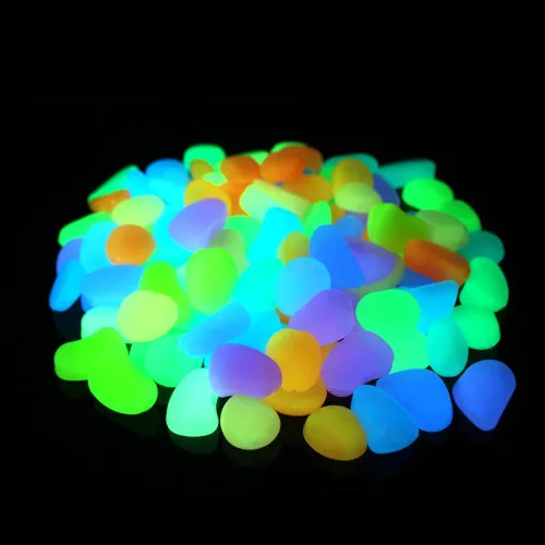 Vista 7 de Shiny Stone 120 guijarros de acuario que brillan en la oscuridad, azul cielo