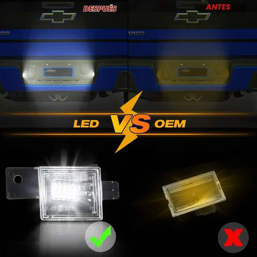 Vista 6 de Gempro Luz LED para matrícula, montaje de lámpara trasera para Chevy Silverado GMC Sierra 1500 2500HD 3500HD 2014-2023, 6000K blanco