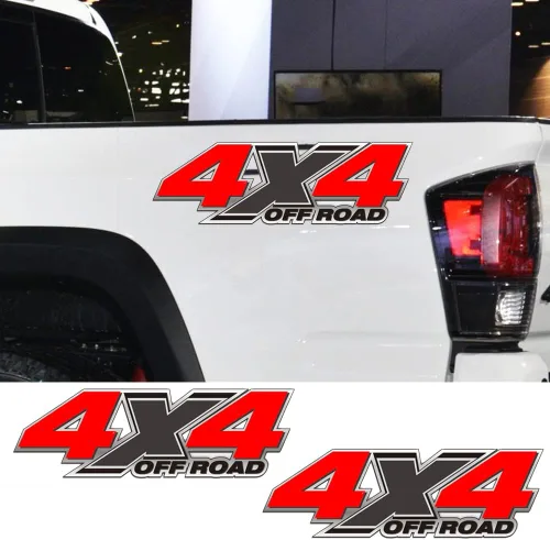 Vista 8 de Calcomanías adhesivas 4X4 para todoterreno, diseño gráfico en vinilo para cama y lateral de camioneta, accesorios universales