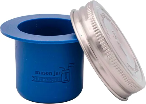 Vista 14 de Mason Jar Lifestyle Taza divisora para ensaladas, salsas y aperitivos. Contenedor de almuerzo Bento sin plástico (gris carbón, boca normal)