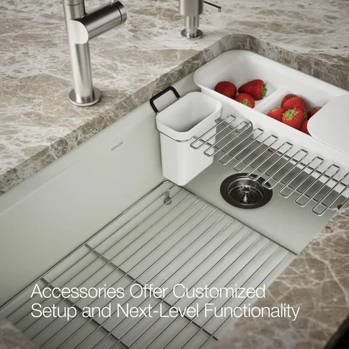 Vista 7 de Kohler 5871-5UA3-NY Riverby® Fregadero de cocina con estación de trabajo de un solo tazón de 33 pulgadas, Dune