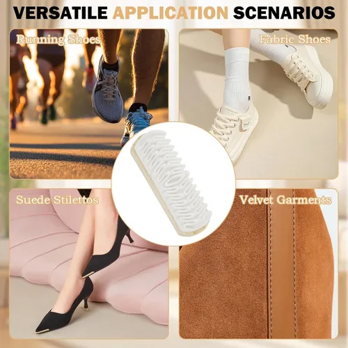 Vista 7 de 2 cepillos de goma de gamuza, cepillo de mango de madera y borrador de gamuza para una limpieza eficaz de Nubuck, sofás, chaquetas y zapatos