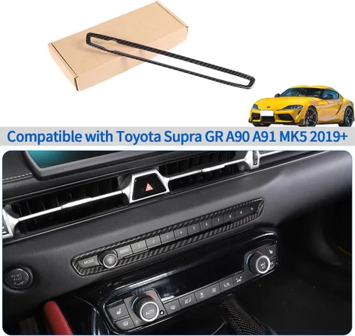 Vista 7 de Marco de perilla de volumen de consola central compatible con Toyota Supra GR A90 A91 MK5 2019-2026, marco decorativo de perilla de interruptor