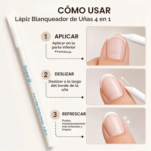 Vista 4 de Lápiz de uñas blanco