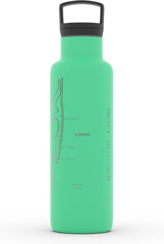 Vista 22 de Well Told Botella de agua aislada con mapa de Washington DC grabado, botella de acero inoxidable grabada (21 onzas, blanco) botella aislada de mapa
