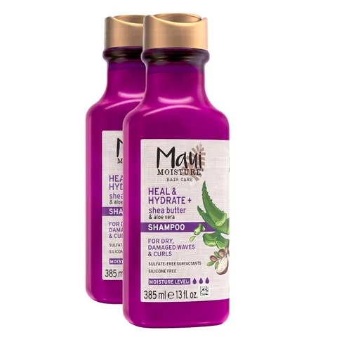 Vista 10 de Maui Moisture Heal & Hydrate + Shea Butter - Champú para reparar e hidratar profundamente el cabello rígido y rizado con aceites de coco y macademia.