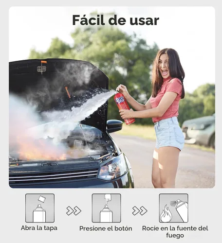 Vista 3 de AmzBoom Extintor de Incendios 2-Pack con Soporte de Montaje para Hogar, Cocina, Coche, Barbacoa - Extintor Portátil Pequeño A, B, C, K - 8-en-1