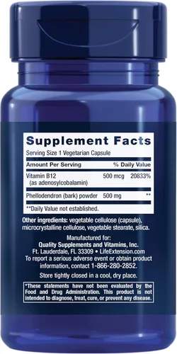 Vista 2 de Life Extension Ventaja de la dopamina, salud cognitiva, agudeza mental, motivación, vitamina B12, polvo de corteza de felodendro, sin gluten, sin