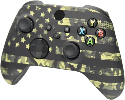 Vista 3 de Controlador inalámbrico personalizado compatible con PC, Windows 10+, Series XS y One (Serie XS Camo Flag)