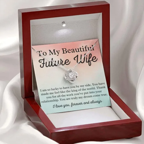 Vista 6 de to My Future Wife Love Knot Necklace - Soulmate Necklaces for Women, Engagement Gift for Girlfriend Soulmate Jewelry Womens Jewelry Gifts Romantic