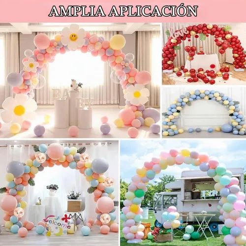 Vista 7 de Kit de arco de globos con bomba de globos, 9 pies de alto y 10 pies de ancho ajustable para arco de globos, marco de arco de globos con base