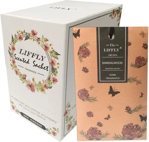 Vista 18 de 13 sobres perfumados para cajones y armarios, 14 paquetes de lavanda, rosa, jazmín, océano, vainilla, sándalo, lino fresco, cerezo, lila, eucalipto
