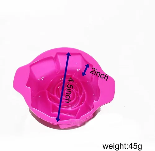 Vista 5 de X-Haibei Molde de silicona para hornear molde de pastel de flores de rosa pequeña que decora el diámetro del postre. 4.5 pulgadas