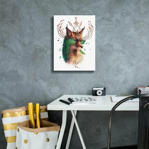 Vista 7 de Epic Graffiti 'Fox Colored' por JoJoesArt, lienzo para pared, 12 x 16 pulgadas
