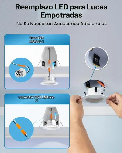 Vista 5 de Sunco 4 pulgadas retrofit LED empotrable puede luces, 5CCT, 11W = 40W