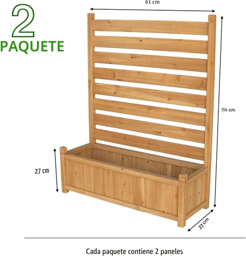 Vista 6 de GDLF Valla para Aire Acondicionado, Pantalla de Privacidad de Madera para Exteriores con Jardinera para Bote de Basura, Equipo de Piscina, Kit Sin