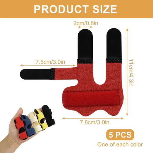Vista 2 de 5 férulas para dedos, gatillo y mazo Envoltura para dedos con soporte de aluminio para artritis y dedo mazo; soporte ajustable transpirable