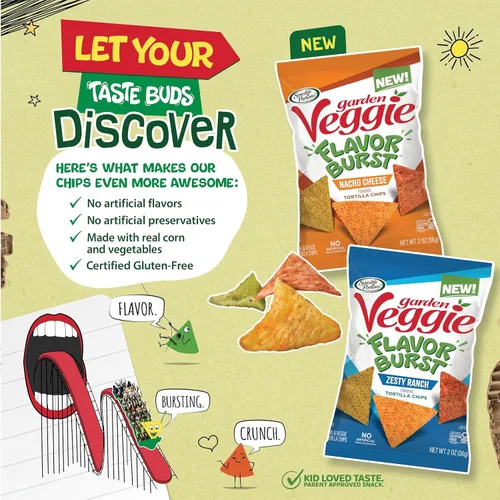 Vista 7 de Sensible Portions Garden Veggie Flavor Burst Tortilla Chips, Nacho, 6 onzas (paquete de 6)