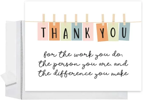 Vista 54 de Andaz Press Social Distancing Thank You - Tarjeta jumbo de 8.5 x 11 pulgadas, AF esencial, tarjeta de felicitación de agradecimiento en blanco