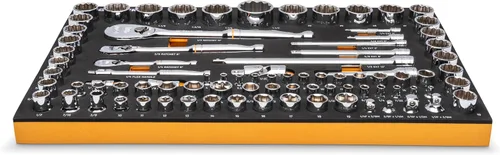 Vista 11 de GEARWRENCH 83 Pc. 1/4, 3/8 ", 1/2" 90 dientes SAE/métrica Juego de herramientas mecánicas con bandeja de espuma EVA - 86529