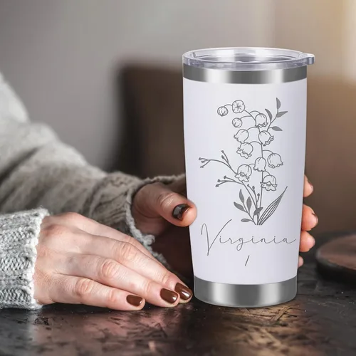 Vista 7 de Vasos personalizados con tapa de nombre y pajita, vaso de café aislado personalizado, regalo de Navidad y cumpleaños para hombres, acero inoxidable