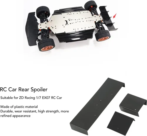 Vista 2 de Alerón trasero de ala trasera de coche a control remoto, escala 1/7, alerón trasero de plástico, accesorios de repuesto para camión EX07