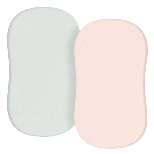 Vista 12 de Sábanas de moisés de bebé para niñas y niños, paquete de 2 sábanas de bebé para colchón de moisés cuadrado rectangular ovalado, 33 x 16 pulgadas