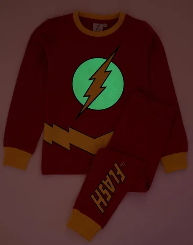 Vista 2 de DC Comics The Flash Pyjamas Boys Kids Glow In The Dark Costume Pjs