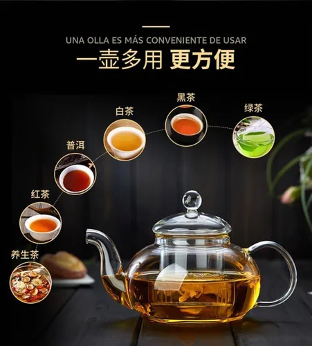 Vista 9 de Liang Baobao Tetera de vidrio de borosilicato de 20 onzas con infusor, olla