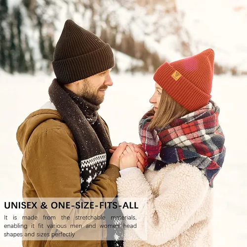 Vista 5 de VIPPER Gorro de punto con diseño de calavera para hombre, gorro cálido para hombre y mujer