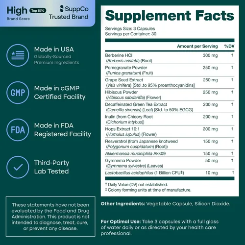 Vista 4 de GLP-1 Activador probiótico bloqueador de carbohidratos suplemento para pérdida de peso, salud intestinal, energía y apoyo metabólico - Akkermansia