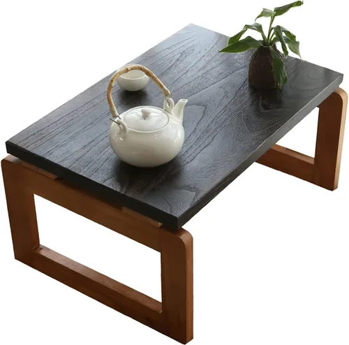Vista 6 de Mesa de centro plegable de madera Flodable para computadora portátil, mesa de té baja Mesa de picnic de té, mesa de centro plegable de madera