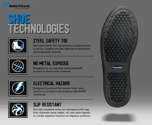 Vista 6 de Nautilus Safety Footwear Zapato industrial Westside para mujer, Negro