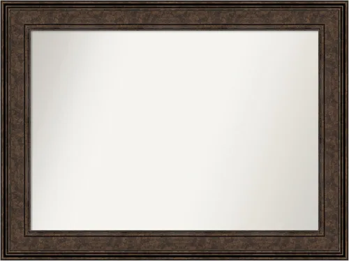 Vista 645 de Amanti Art Espejo de pared personalizado no biselado (25 x 25 pulgadas), marco de bronce acentuado, varios tamaños personalizados, espejo de baño