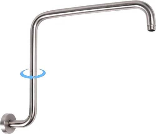 Vista 9 de PHASAT Extensión de brazo de ducha de 16 pulgadas, brazo de ducha en forma de S con brida, brazo de ducha de acero inoxidable 304 de altura alta