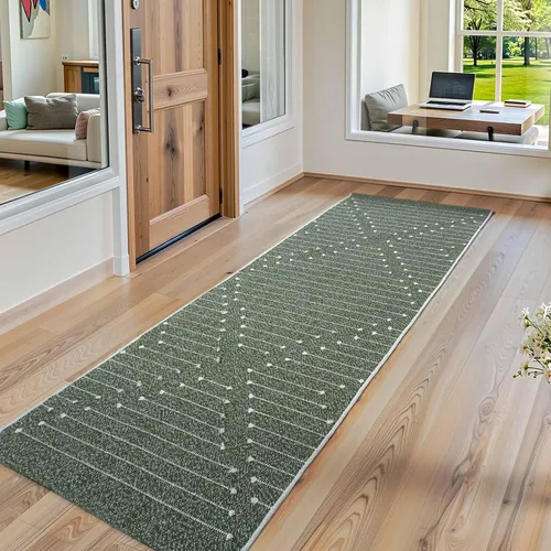 Vista 21 de LIVEBOX Alfombra de baño bohemia negra de 2x3 pies, alfombra de baño lavable, pequeñas alfombras tejidas de algodón, alfombra de área marroquí