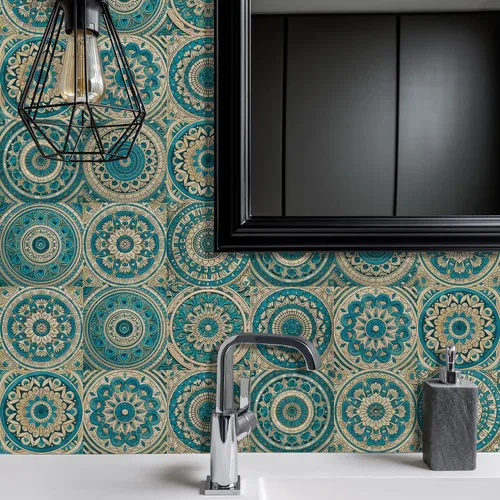 Vista 51 de Alwayspon Adhesivo para azulejos de pared moriscos para despegar y pegar, calcomanías de vinilo autoadhesivas para azulejos de cocina y baño, 4 x 4
