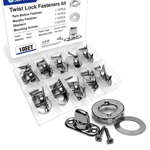 Vista 9 de 30 Sets Twist Lock Fasteners with Turn Buttons and Eyelet Screws