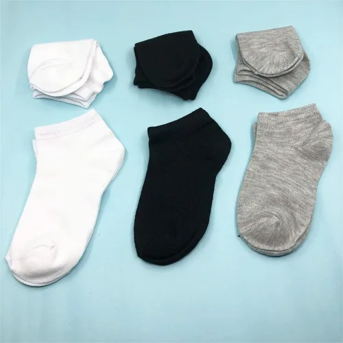 Vista 3 de Janegio - 18 pares de calcetines deportivos de corte bajo y medio acolchonados hasta el tobillo para niños y niñas