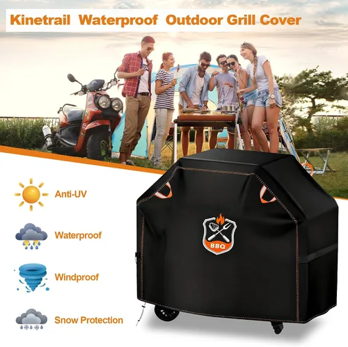 Vista 8 de Funda universal para parrilla de 48 pulgadas para parrilla al aire libre, impermeable, resistente a la intemperie, resistente a la decoloración